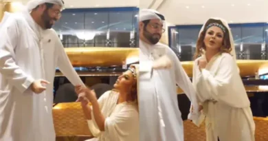 Sitting on her knees, actress Rakhi Sawant told such a thing to the Sheikh of Dubai, the video went viral