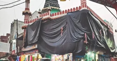 Aligarh mosque covered again before Holi