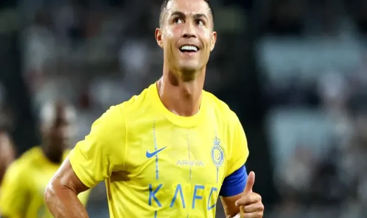 How many goals did Ronaldo score at Al-Nassr Cristiano moves up league win over Al-Akhdoud