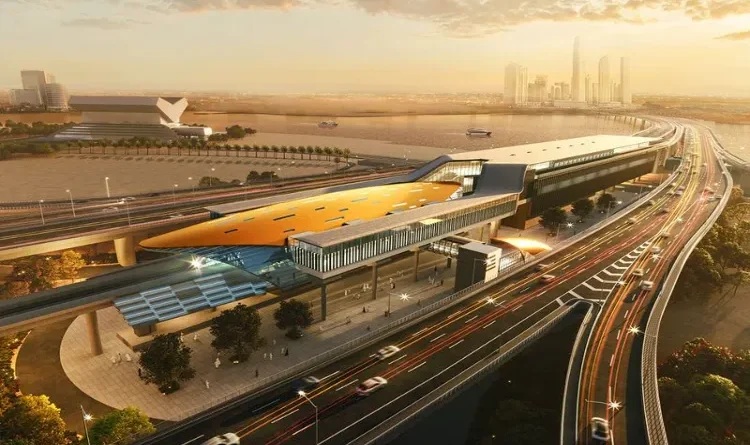 What is the total length of Dubai Metro? Its blue line also got approval