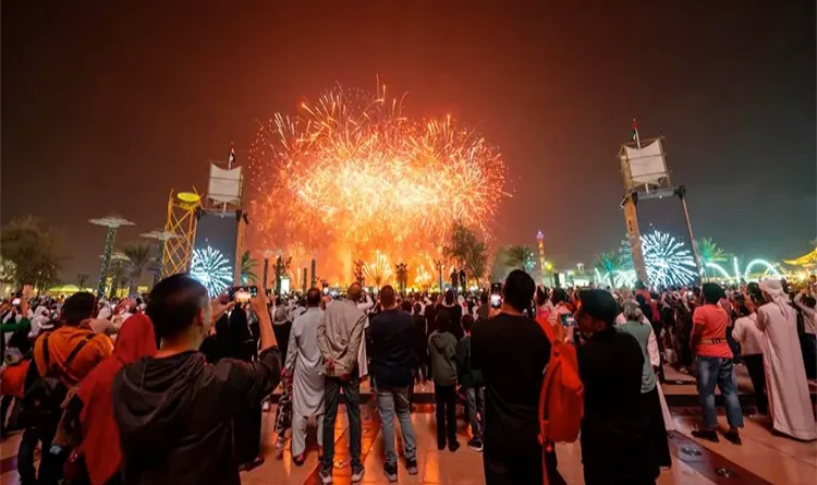 Fireworks for record 60 minutes on New Year 2024 in Abu Dhabi