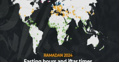 In which country of the world will the fast of Ramadan 2024 be the longest and in which country the fast?