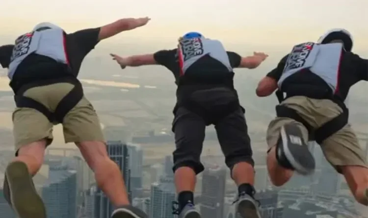 Sheikh Hamdan did a thrilling base jump from Burj Khalifa, video goes viral