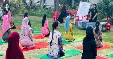 Awareness about yoga in AMU's University Women Polytechnic, active participation of girl students