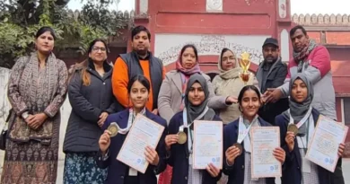 AMU Girls School: Habiba, Afifa, Ilma, and Aashi Gul won gold at the 19th National Volleyball Championship.