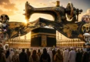 The world's longest machine stitches the covering of the Kaaba.ai symbolic photo