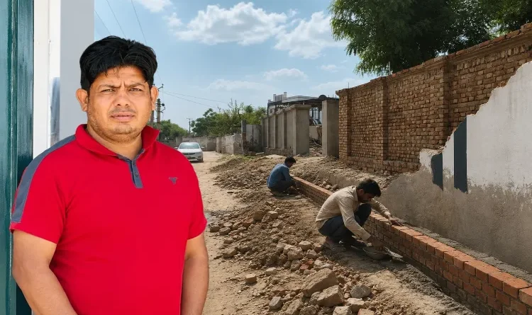 A unique example in Rajasthan: Anwar gives up land for a pathway.