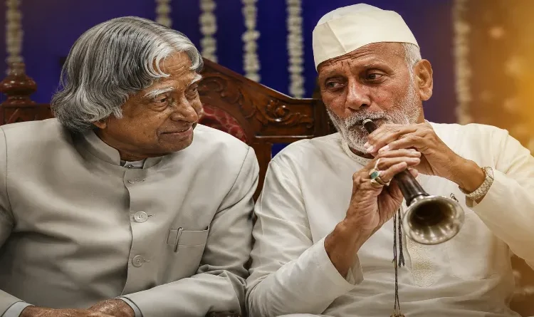 When President APJ Abdul Kalam sat on Bismillah Khan's simple cot.
