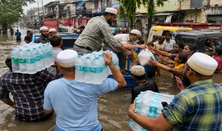 Putting past wounds aside, Muslim youths set an example of humanity by becoming saviours during the Gujarat floods.