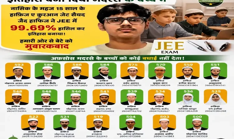 Remarkable achievement by madrasa students: Created new history in JEE and NEET 2026.
