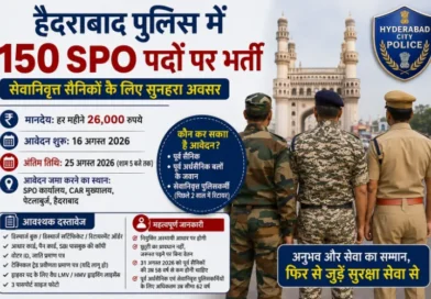 Recruitment for 150 SPO posts in Hyderabad Police; honorarium of ₹26,000.