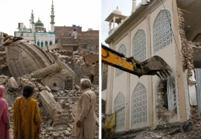 Face-off over questions regarding the Ujjain mosque and the Pakistan temple.