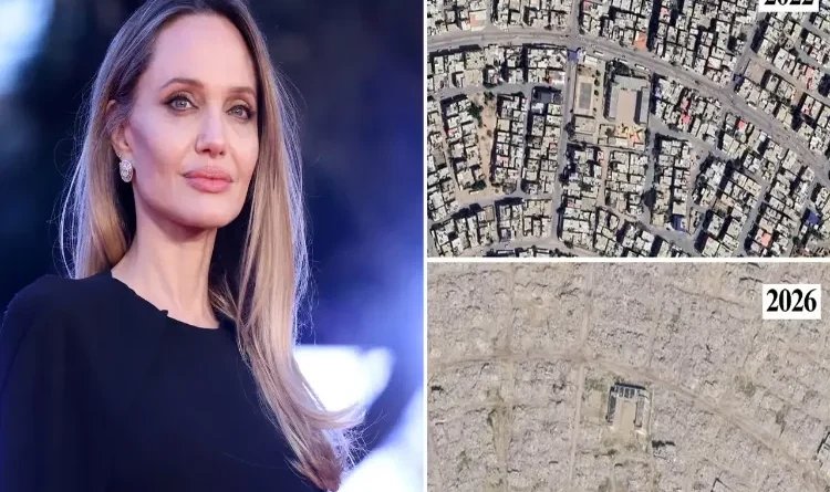 Angelina Jolie shared satellite images of the devastation in Gaza.